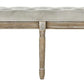 Safavieh Rocha 19''H French Brasserie Tufted Traditional Rustic Wood Bench - Gray Velvet | Benches  | Modishstore