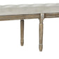 Safavieh Rocha 19''H French Brasserie Tufted Traditional Rustic Wood Bench - Gray Velvet | Benches  | Modishstore - 4