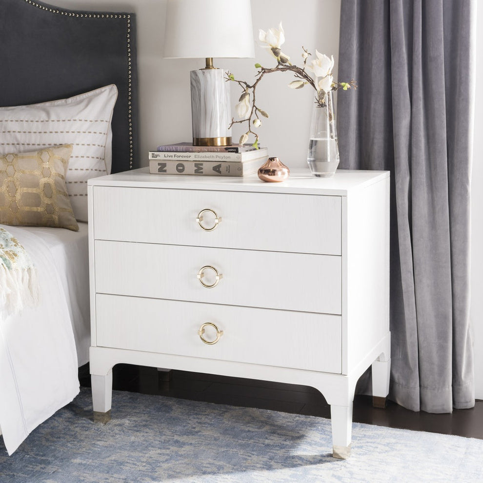Safavieh Lorna 3 Drawer Contemporary Night Stand | Nightstands | Modishstore - 12