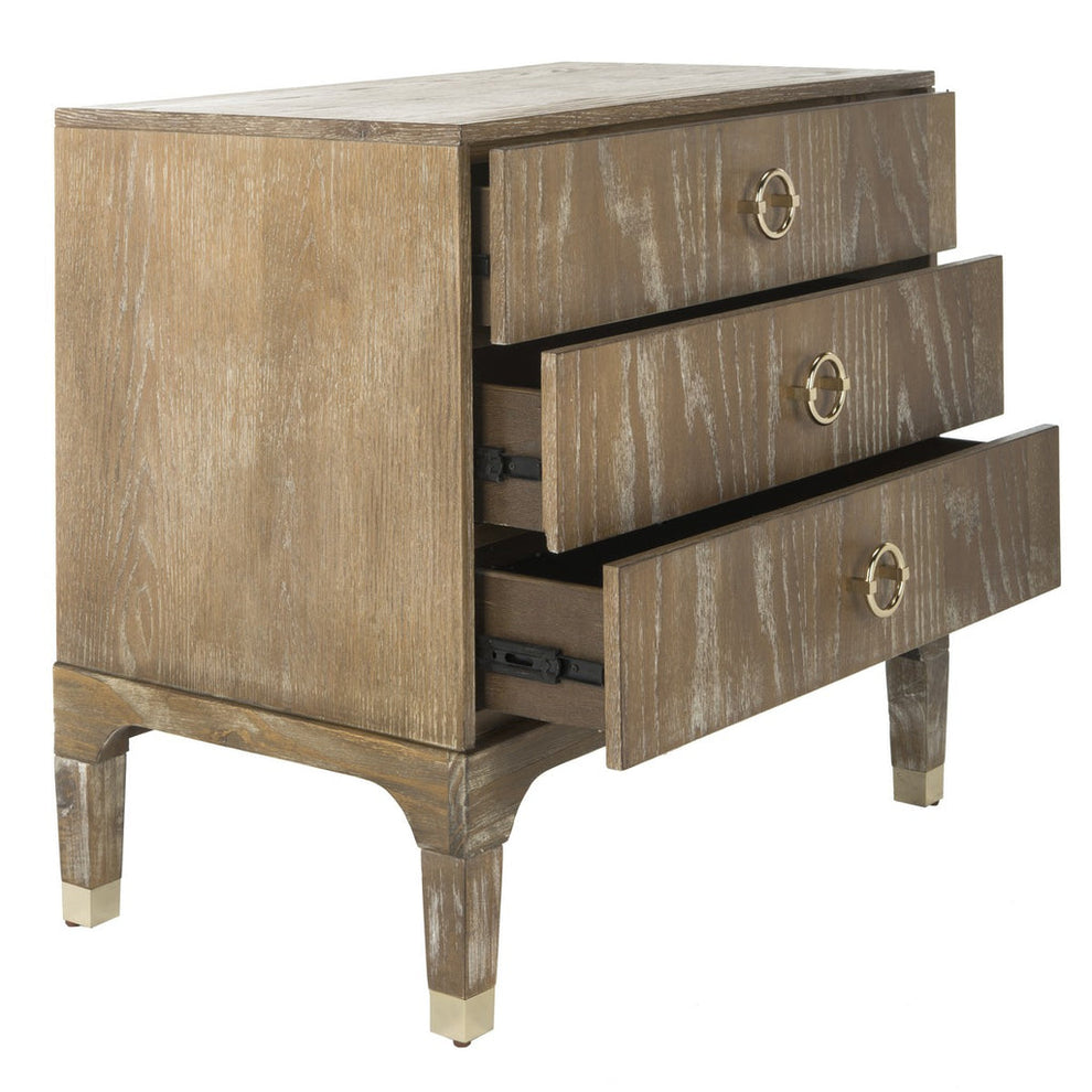 Safavieh Lorna 3 Drawer Contemporary Night Stand | Nightstands | Modishstore - 18