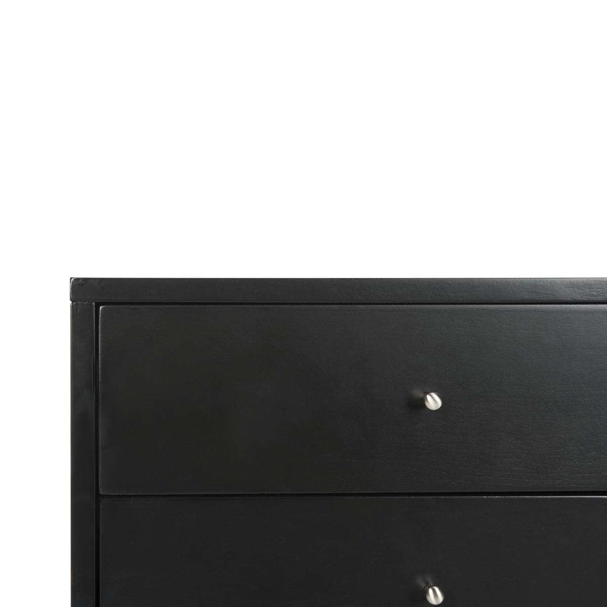 Safavieh Lyla Mid Century Retro Silver Cap Nightstand - Black | Nightstands | Modishstore - 3