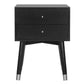 Safavieh Lyla Mid Century Retro Silver Cap Nightstand - Black | Nightstands | Modishstore - 2