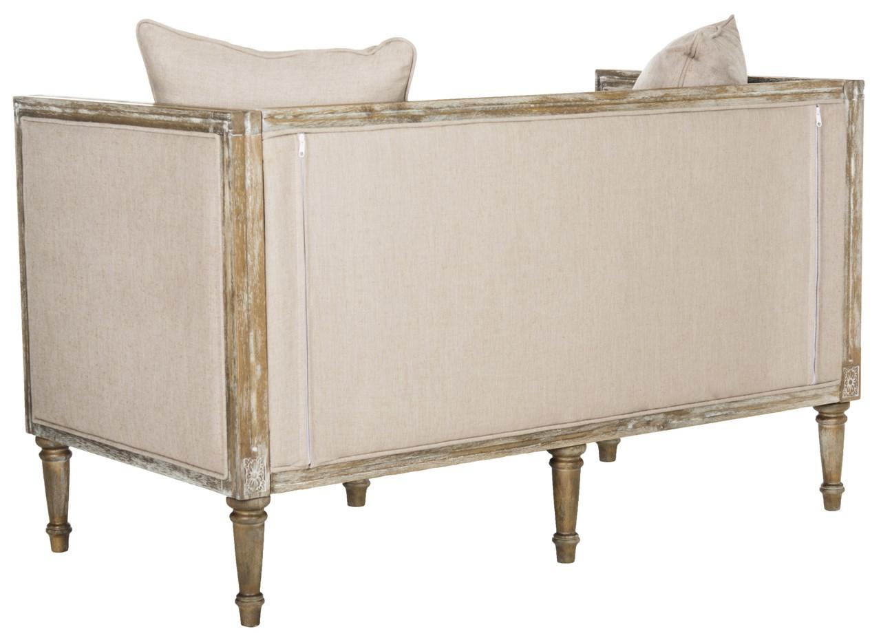 Safavieh Leandra Linen French Country Settee | Loveseats | Modishstore - 2
