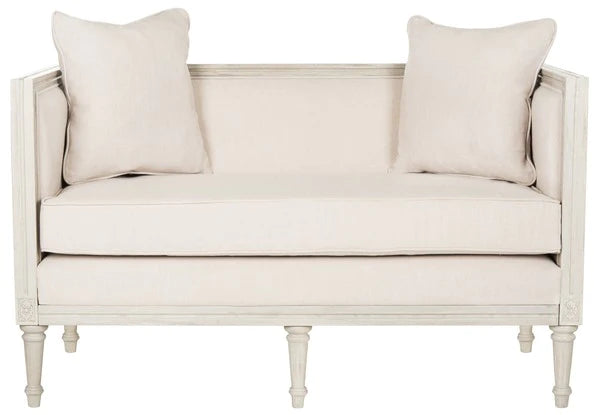 Safavieh Leandra Rustic French Country Settee - Beige With Rustic Grey | Sofas | Modishstore - 3