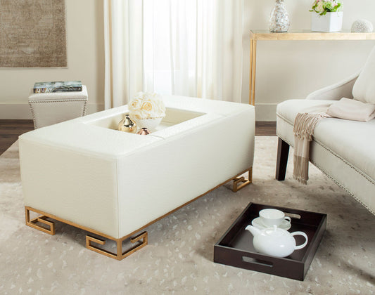 Safavieh Julian Faux Ostrich Tray Ottoman/Coffee Table | Coffee Tables | Modishstore - 1