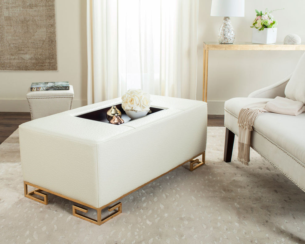 Safavieh Julian Faux Ostrich Tray Ottoman/Coffee Table | Coffee Tables | Modishstore - 7