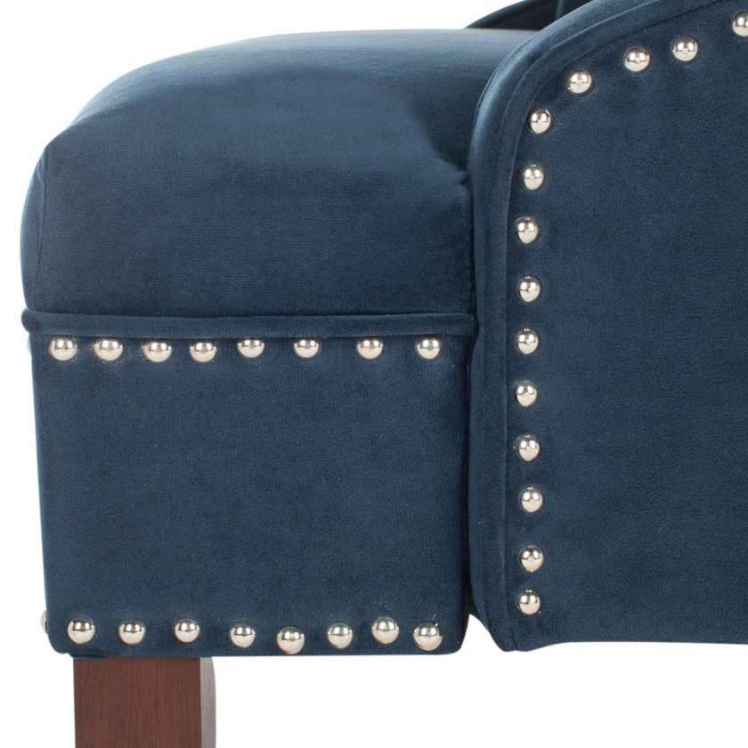 Safavieh Zoey Velvet Settee W/ Silver Nailheads | Loveseats | Modishstore - 10
