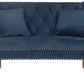 Safavieh Zoey Velvet Settee W/ Silver Nailheads | Loveseats | Modishstore - 1