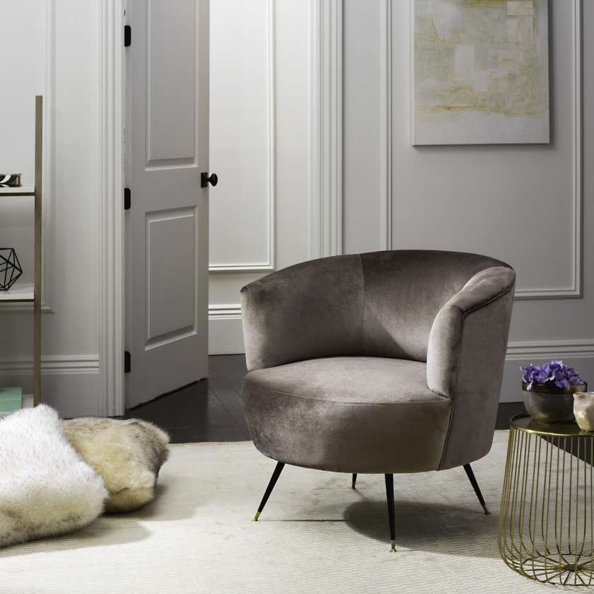 Safavieh Arlette Velvet Retro Mid Century Accent Chair | Accent Chairs | Modishstore - 1