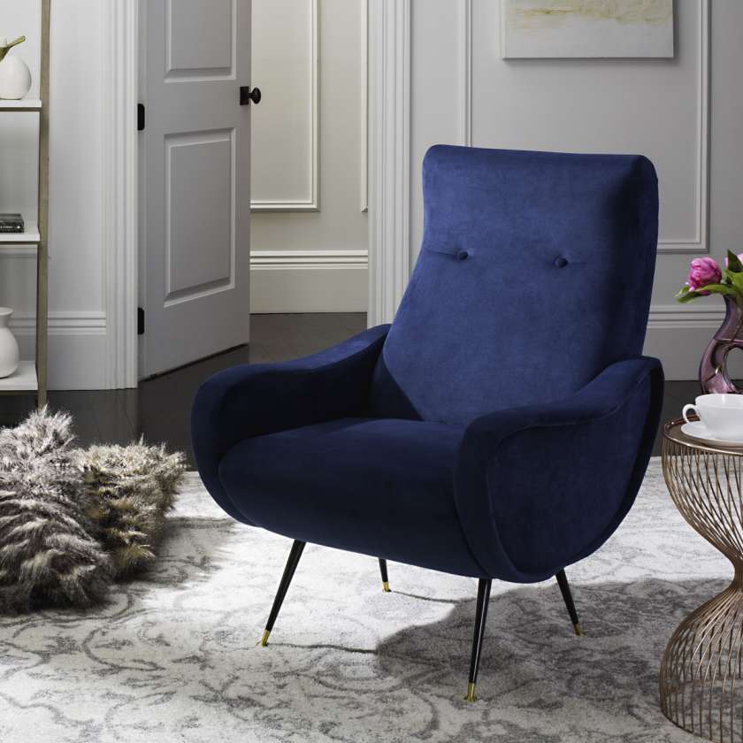 Safavieh Elicia Velvet Retro Mid Century Accent Chair | Accent Chairs | Modishstore - 10