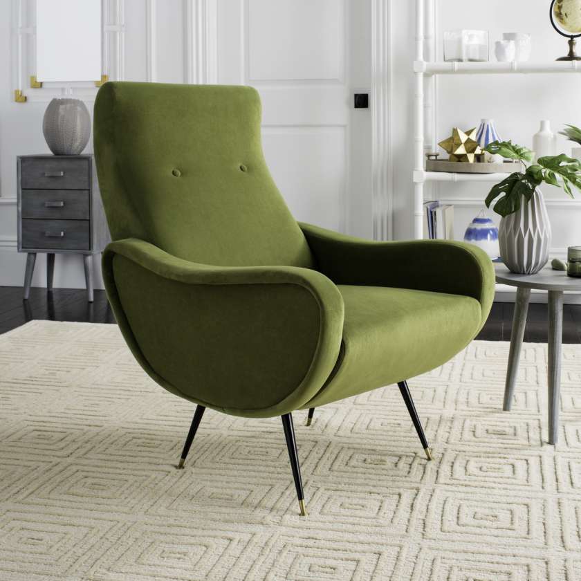 Safavieh Elicia Velvet Retro Mid Century Accent Chair | Accent Chairs | Modishstore - 11