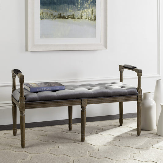 Safavieh Raiden Velvet Rustic Oak Bench | Benches | Modishstore - 1