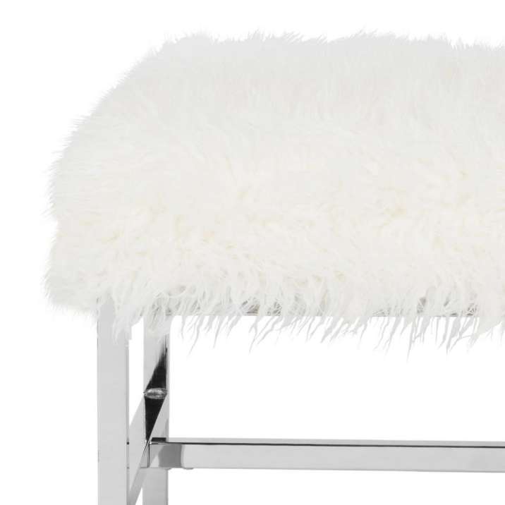 Safavieh Horace Faux Sheepskin Square Bench | Benches | Modishstore - 4