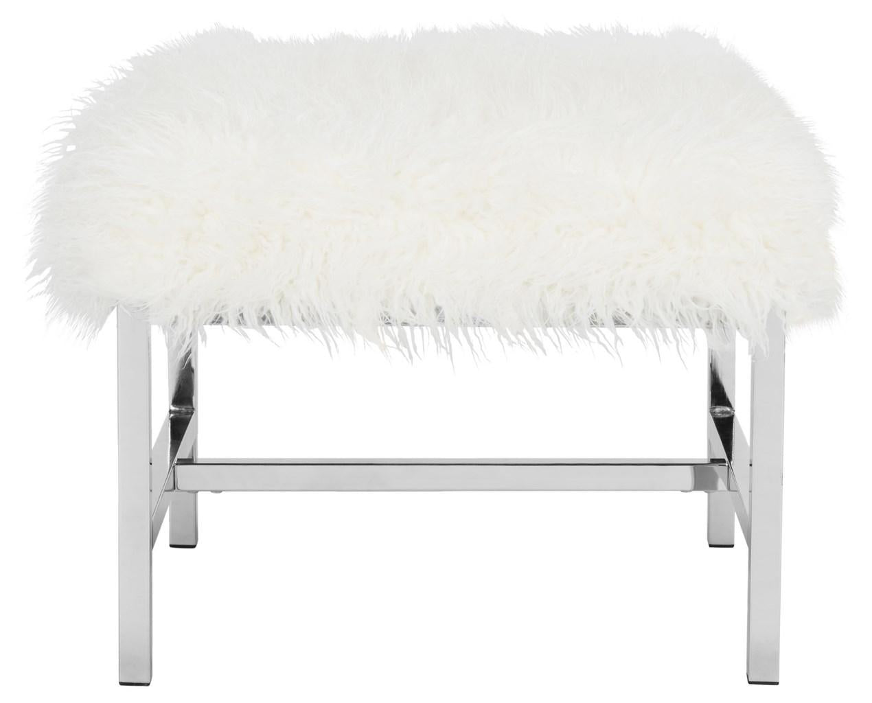 Safavieh Horace Faux Sheepskin Square Bench | Benches | Modishstore - 1