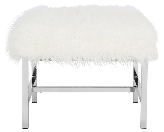 Safavieh Horace Faux Sheepskin Square Bench | Benches | Modishstore - 1