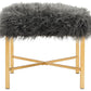 Safavieh Horace Faux Sheepskin X- Square Bench | Benches | Modishstore - 1