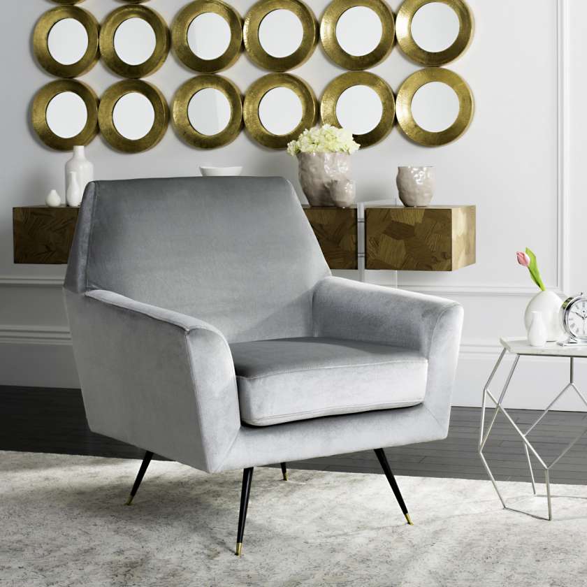 Safavieh Nynette Velvet Retro Mid Century Accent Chair | Accent Chairs | Modishstore - 5