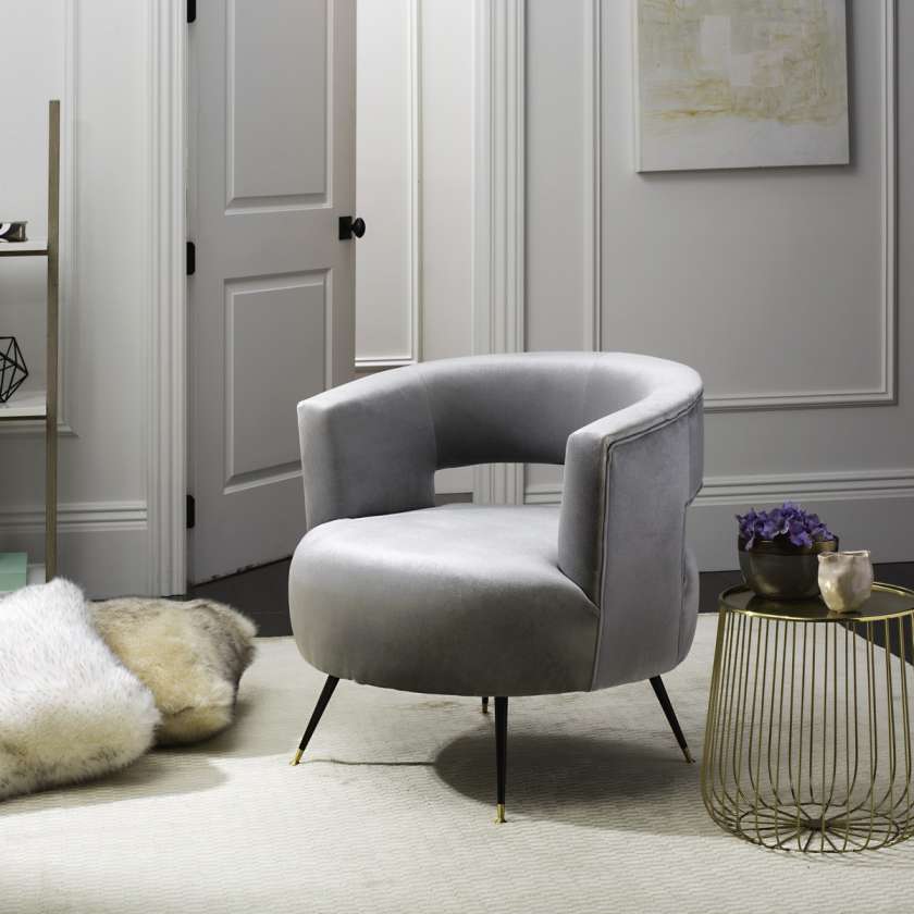 Safavieh Manet Velvet Retro Mid Century Accent Chair | Accent Chairs | Modishstore - 4