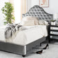 Safavieh Beckham Bed Queen Size - Light Grey | Beds | Modishstore