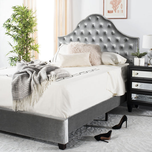 Safavieh Beckham Bed Queen Size - Light Grey | Beds | Modishstore
