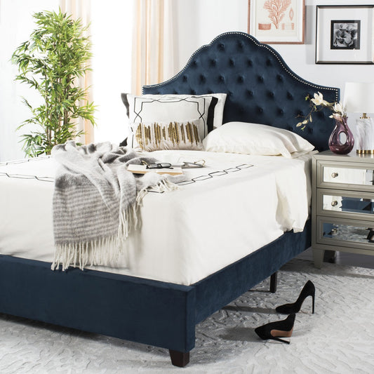Safavieh Beckham Bed Queen Size - Navy | Beds | Modishstore