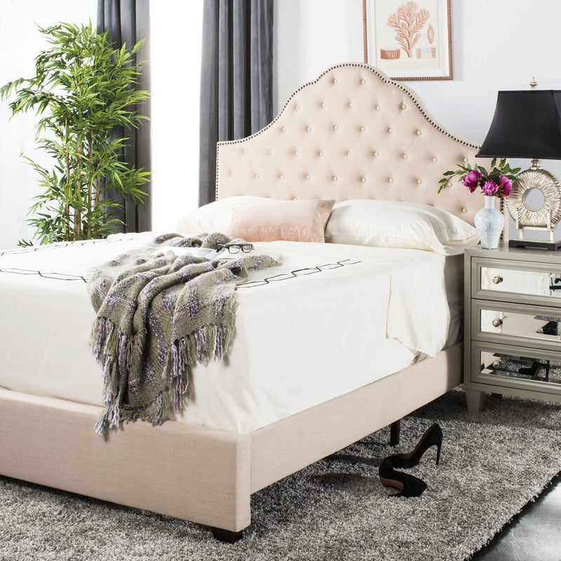 Safavieh Beckham Bed Queen Size - Beige | Beds | Modishstore