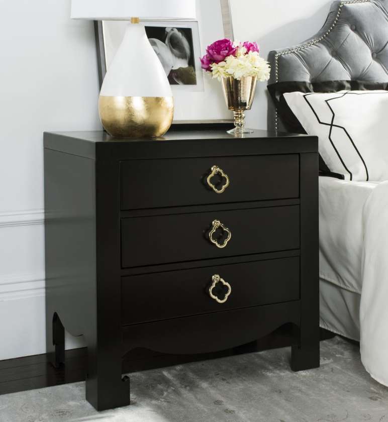 Safavieh Nero 3 Drawer Nightstand | Nightstands | Modishstore - 2