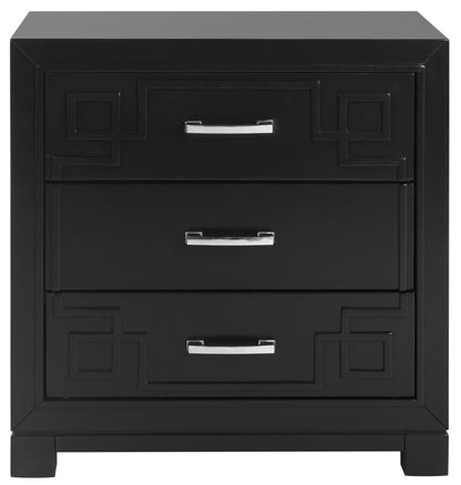Safavieh Raina Three Drawer Greek Key Night Stand | Nightstands | Modishstore - 2