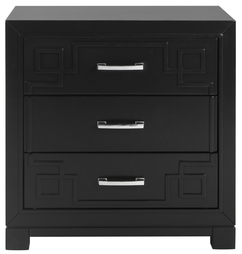 Safavieh Raina Three Drawer Greek Key Night Stand | Nightstands | Modishstore - 2