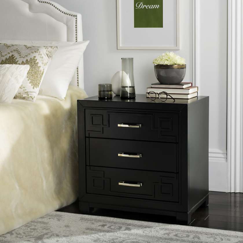 Safavieh Raina Three Drawer Greek Key Night Stand | Nightstands | Modishstore - 6