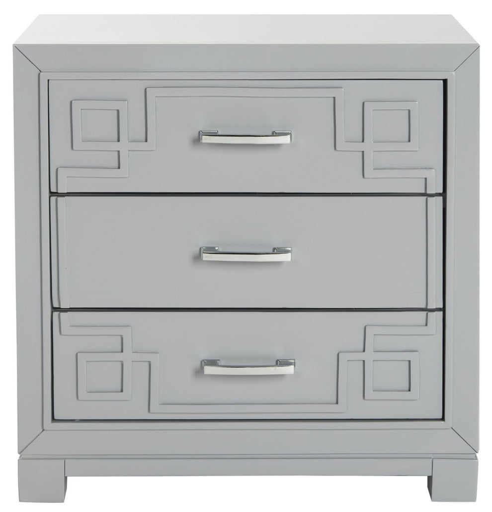 Safavieh Raina Three Drawer Greek Key Night Stand | Nightstands | Modishstore - 3