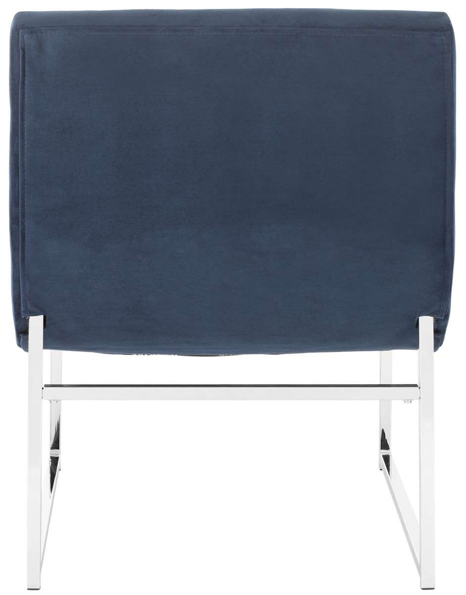 Safavieh Hadley Velvet Tufted Accent Chair - Navy Velvet | Accent Chairs | Modishstore