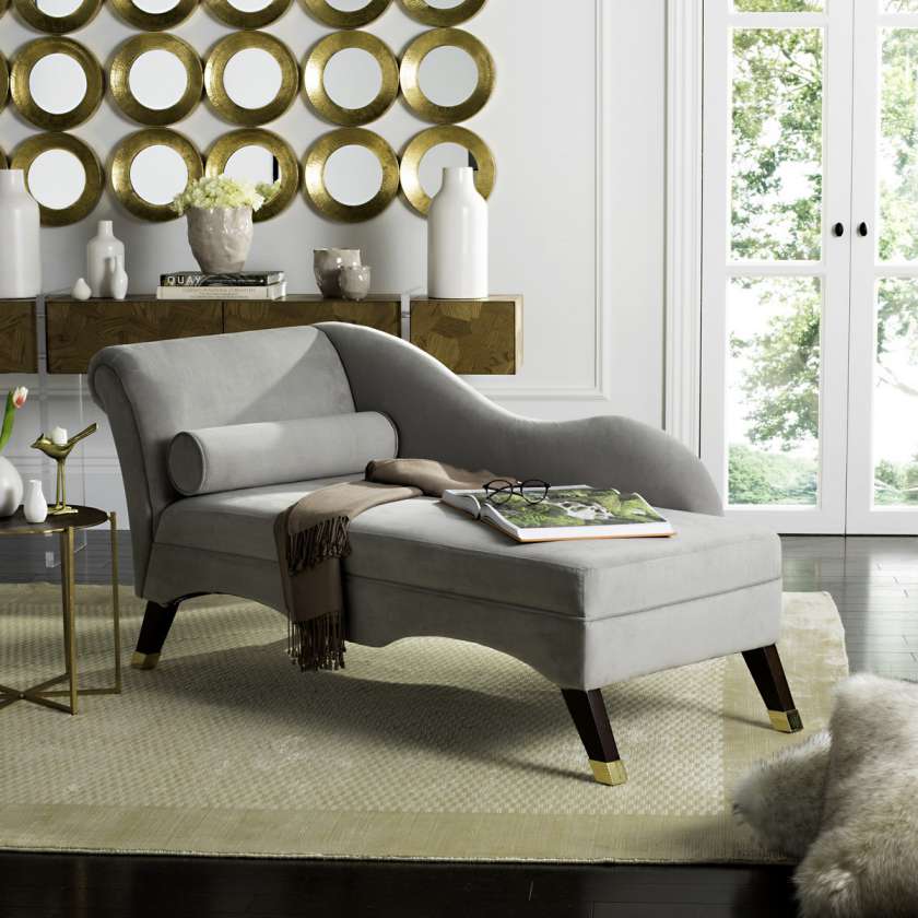Safavieh Caiden Velvet Chaise W/ Pillow | Lounge Chairs |  Modishstore  - 17