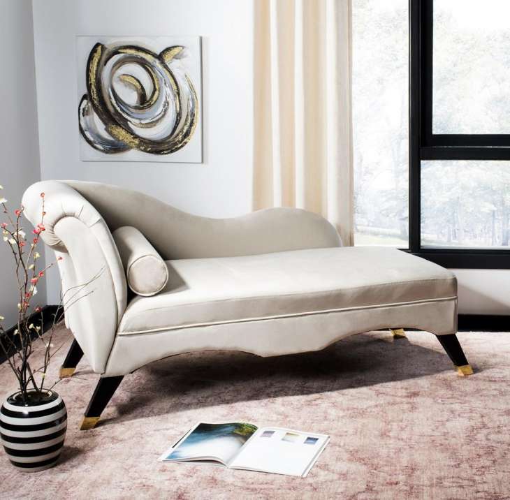 Safavieh Caiden Velvet Chaise W/ Pillow | Sofas | Modishstore - 1