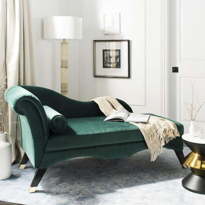 Safavieh Caiden Velvet Chaise W/ Pillow | Sofas | Modishstore - 6