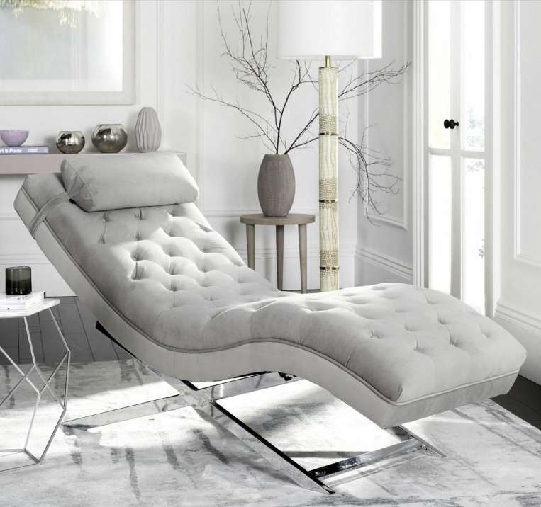 Safavieh Monroe Chaise W/ Headrest Pillow | Lounge Chairs | Modishstore - 7