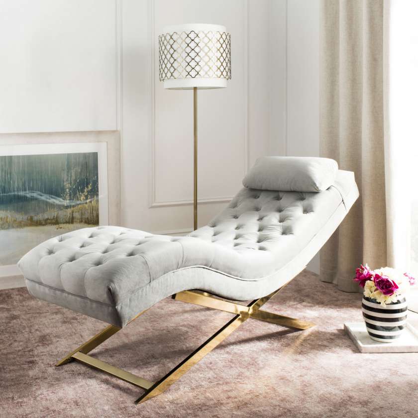 Safavieh Monroe Chaise W/ Headrest Pillow | Lounge Chairs | Modishstore - 15
