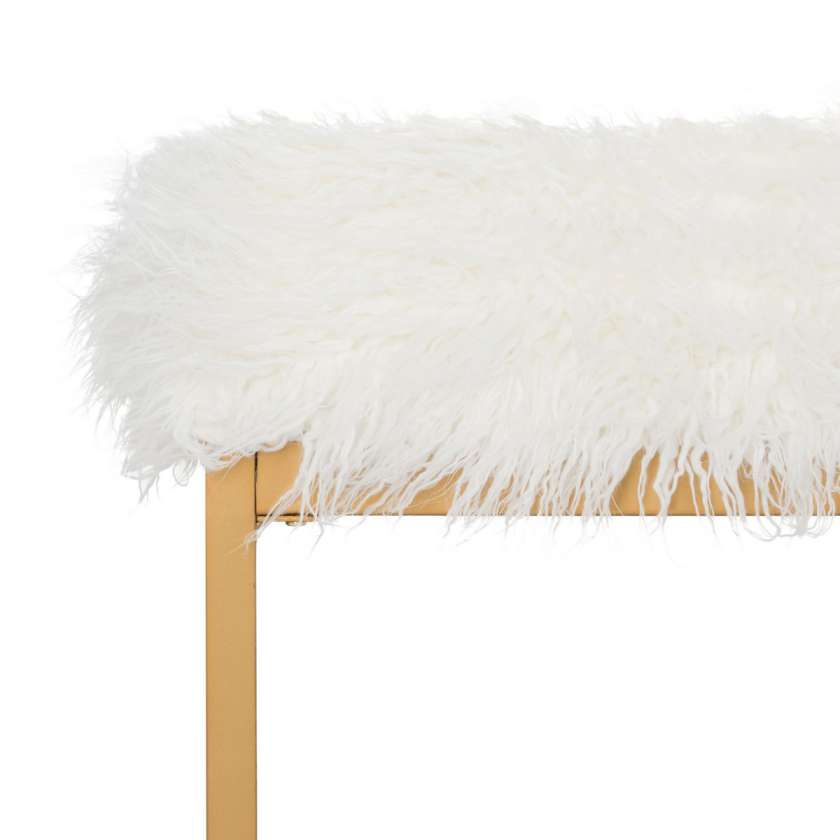 Safavieh Mera Faux Sheepskin Bench | Benches | Modishstore - 3
