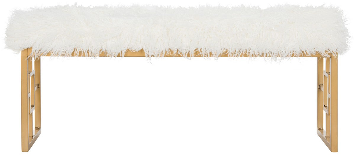 Safavieh Mera Faux Sheepskin Bench | Benches | Modishstore - 1