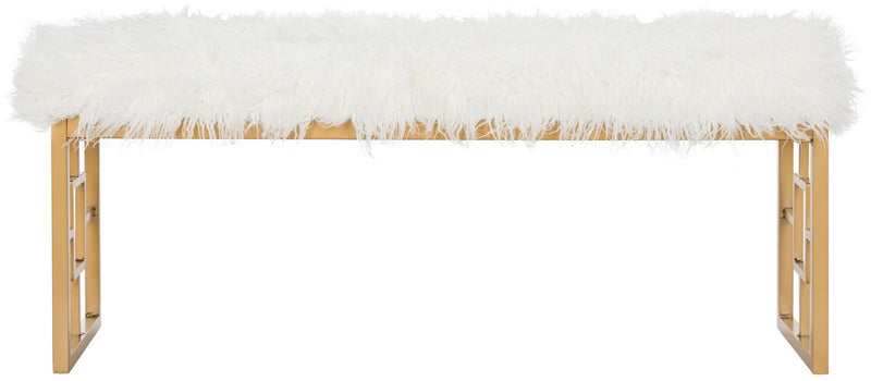 Safavieh Mera Faux Sheepskin Bench | Benches | Modishstore - 1
