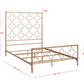 Safavieh Morris Lattice Metal Bed Queen Size - Antique Gold | Beds | Modishstore - 3