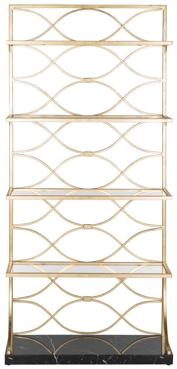 Safavieh Spano 4 Glass Tier Marble Base Etagere | Etagere | Modishstore - 1