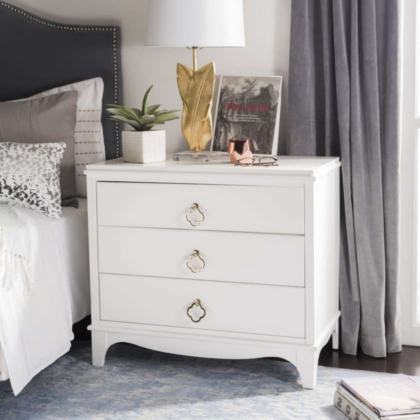 Safavieh Hannon 3 Drawer Contemporary Nightstand | Nightstands | Modishstore - 2