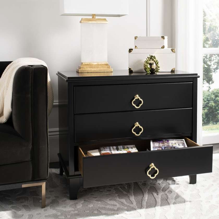Safavieh Hannon 3 Drawer Contemporary Nightstand | Nightstands | Modishstore - 8