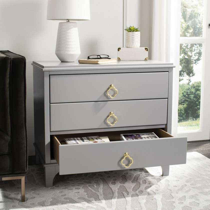 Safavieh Hannon 3 Drawer Contemporary Nightstand | Nightstands | Modishstore - 9