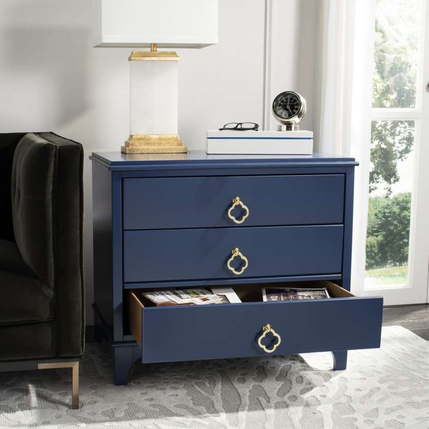 Safavieh Hannon 3 Drawer Contemporary Nightstand | Nightstands | Modishstore - 10