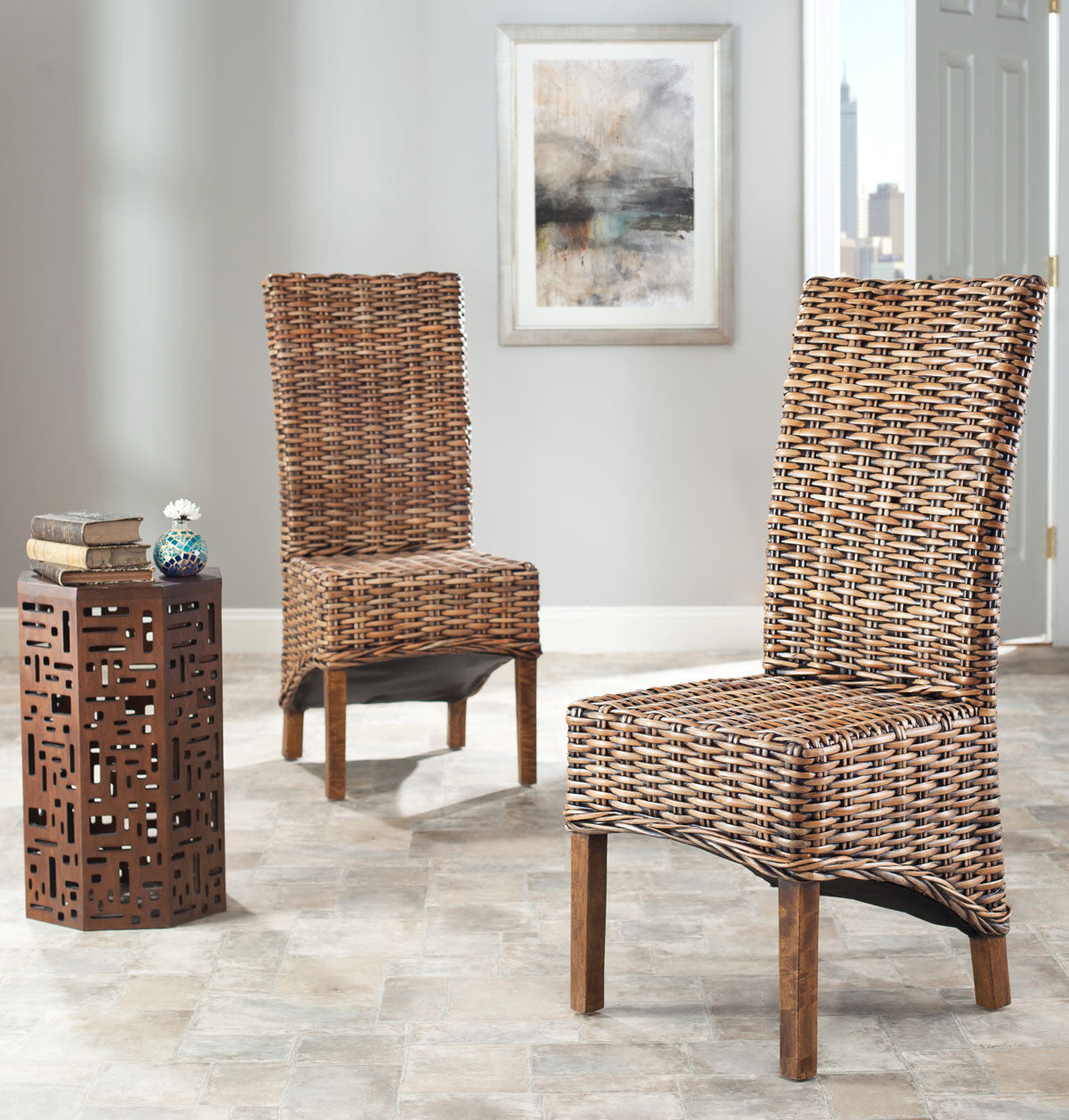 Safavieh Isla Rattan Side Chair - Set Of 2 | Dining Chairs | Modishstore