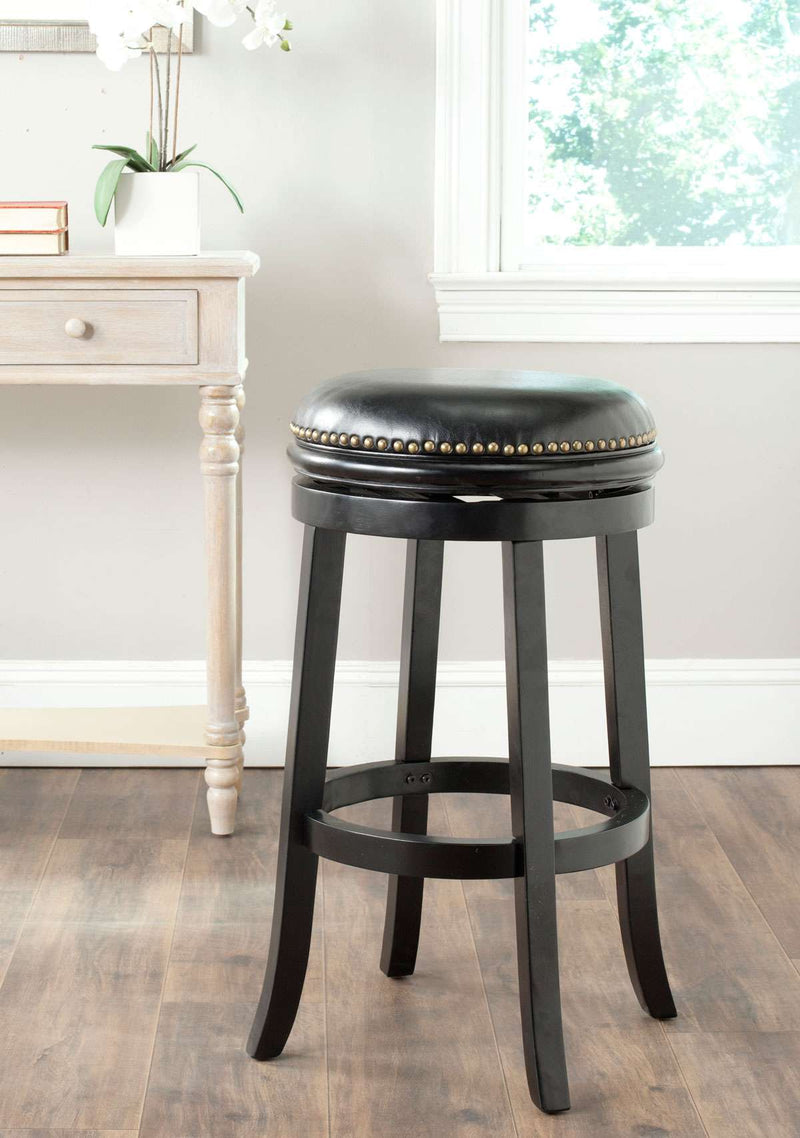 Safavieh Biagio Swivel Bar Stool - Black | Bar Stools | Modishstore
