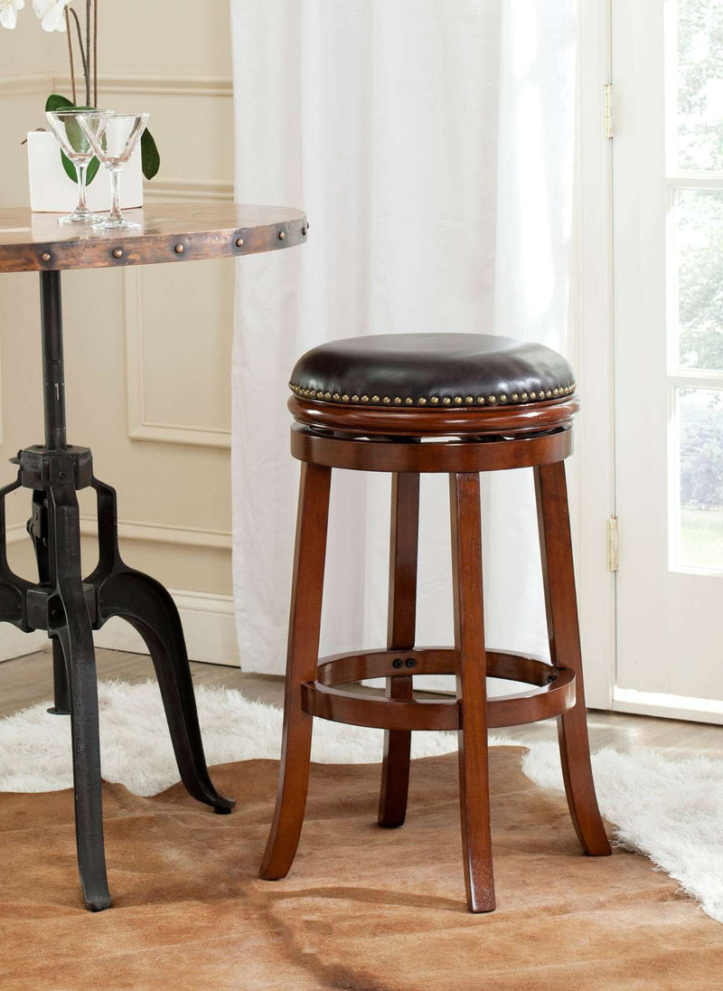 Safavieh Biagio Swivel Bar Stool - Walnut | Bar Stools | Modishstore