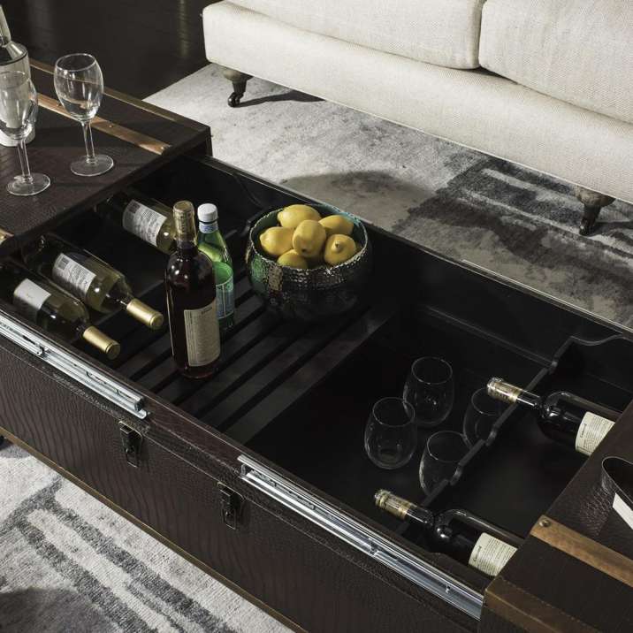 Safavieh Zoe Coffee Table Storage Trunk With Wine Rack | Cabinets | Modishstore - 6